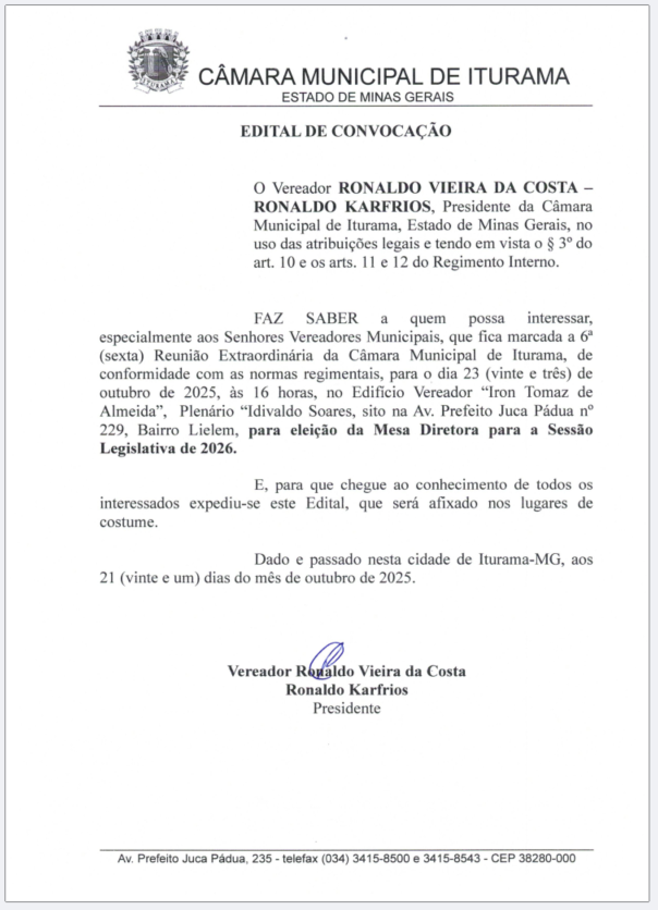 EDITAL DE CONVOCAÇÃO